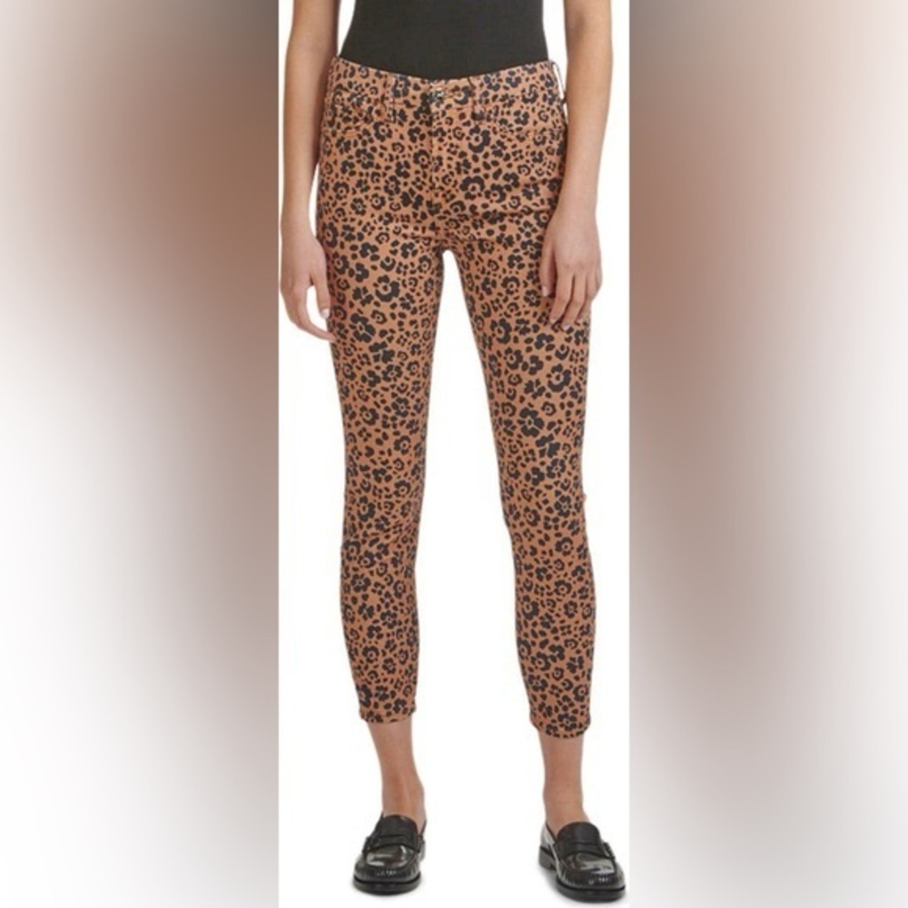 Jen7 Leopard Animal Print Ankle Skinny Jeans size 16 NWT